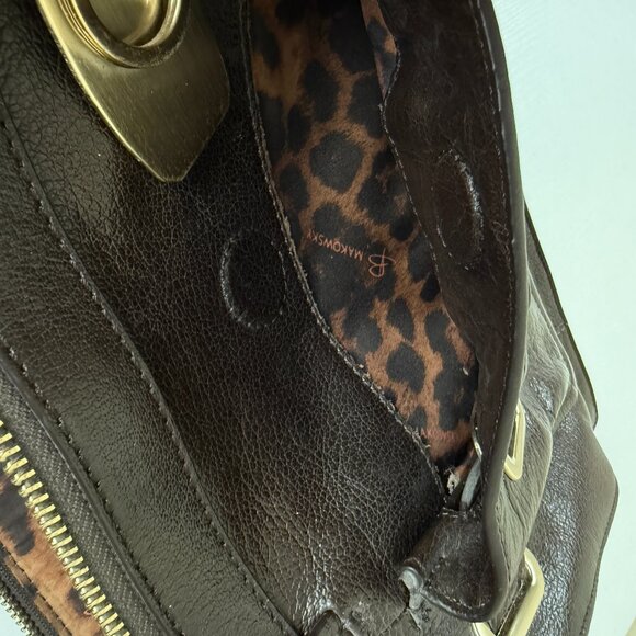 B Makowsky Brown Leather Shoulder Bag - Picture 12 of 16